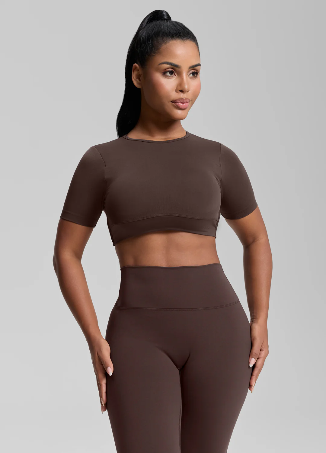 Ultrasculpt Crew Neckline Backless Removable Bra Cups Seamless Crop Top - Image 2