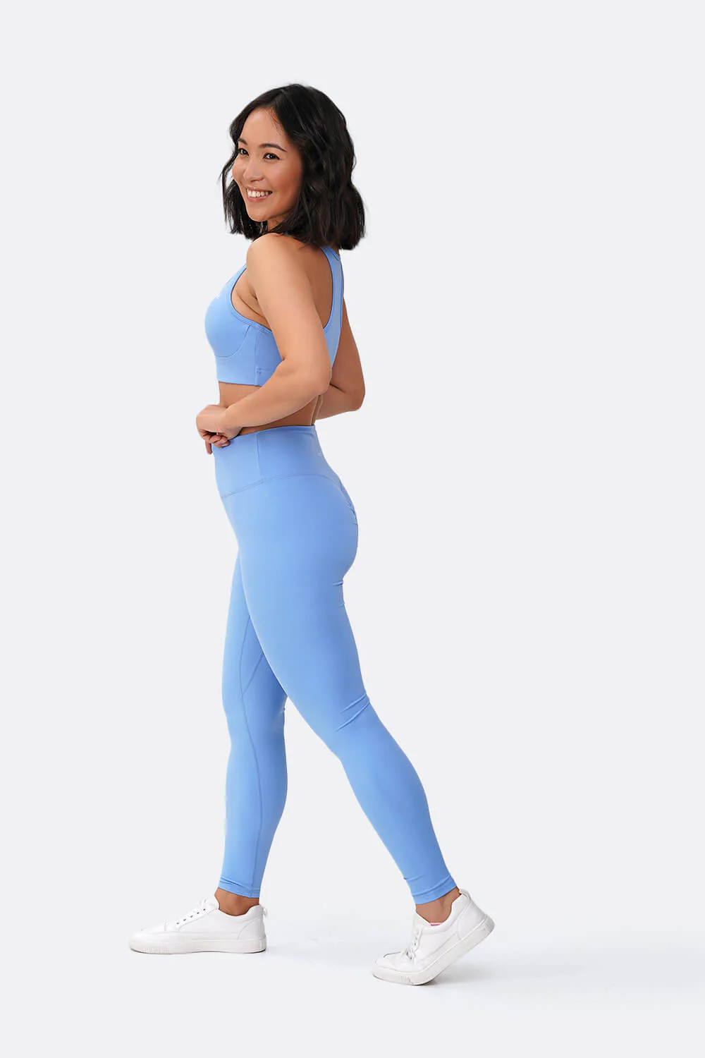 Bubble Blue High-Waisted Push-Up Leggings (DEV) Fashion Course - Image 4