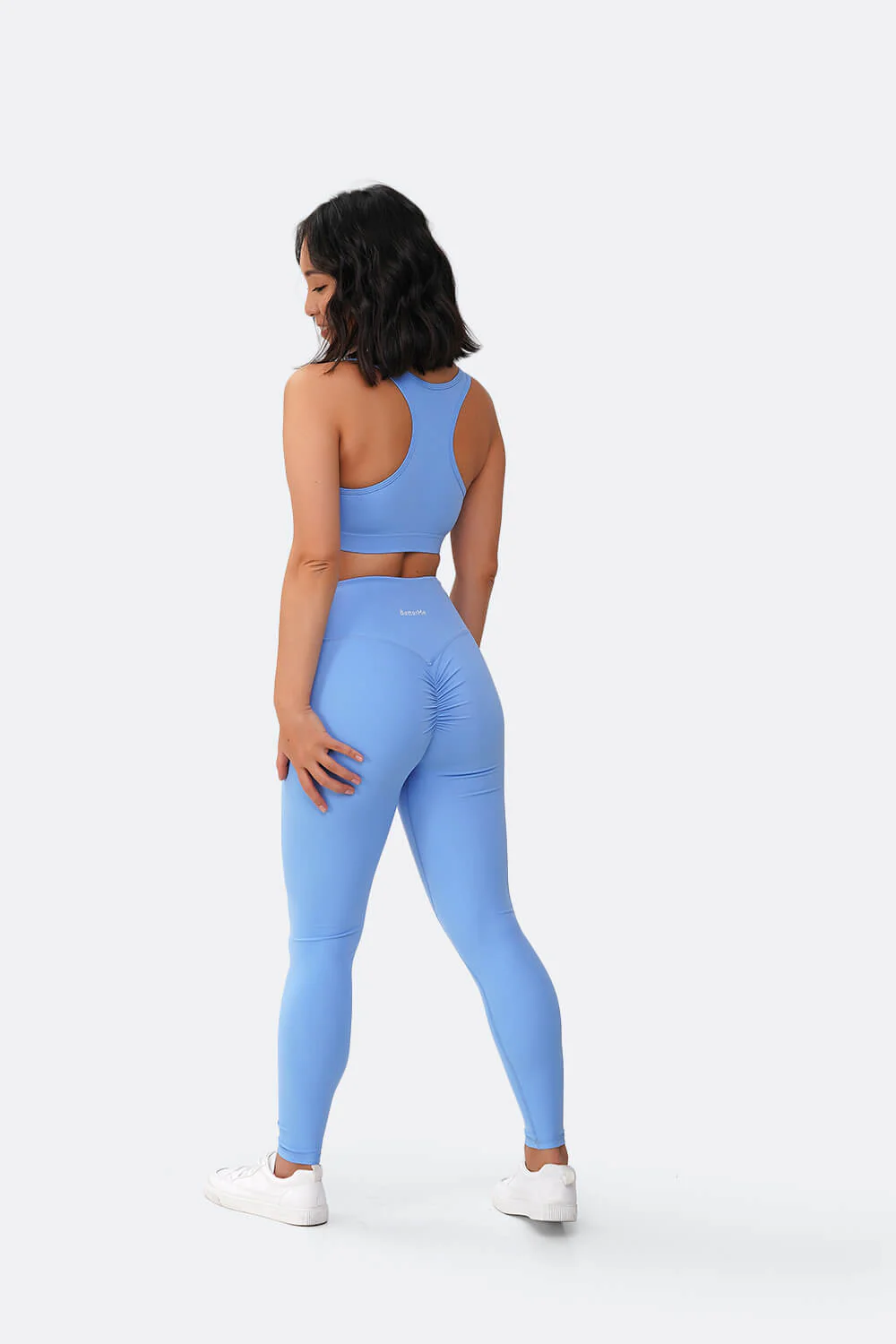 Bubble Blue High-Waisted Push-Up Leggings (DEV) Fashion Course - Image 6
