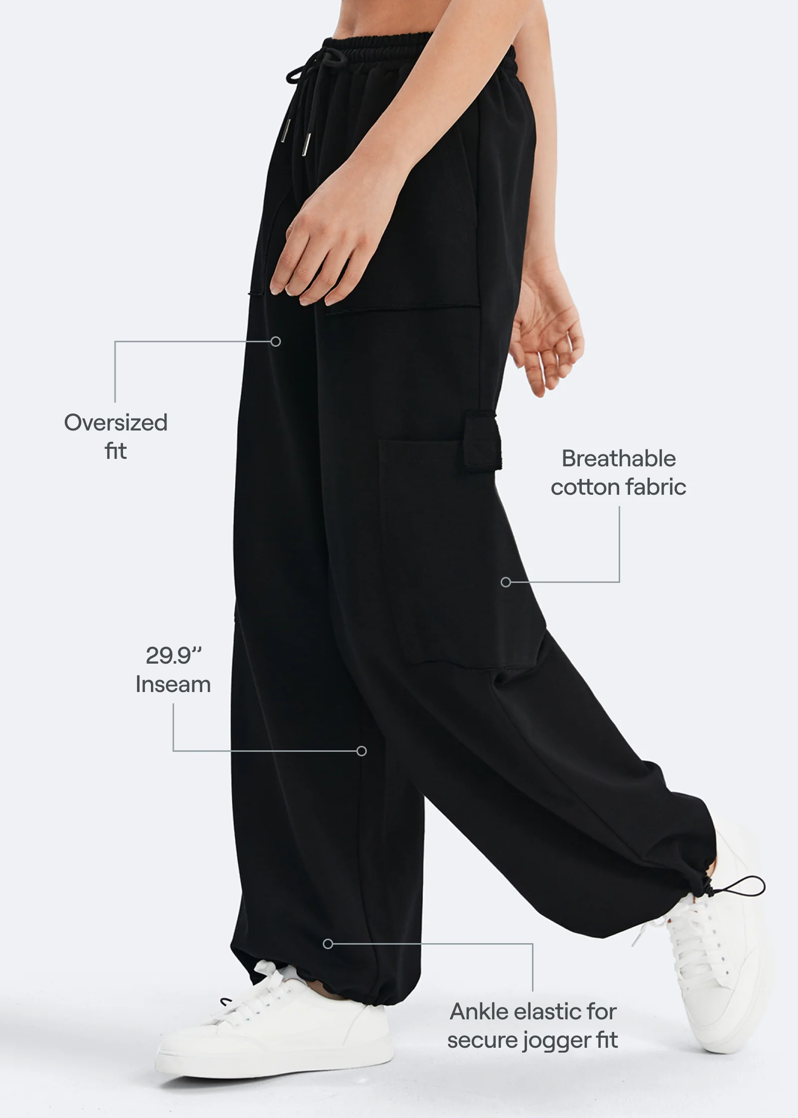 Casual Drawstring Waist Sweatpants - Image 3