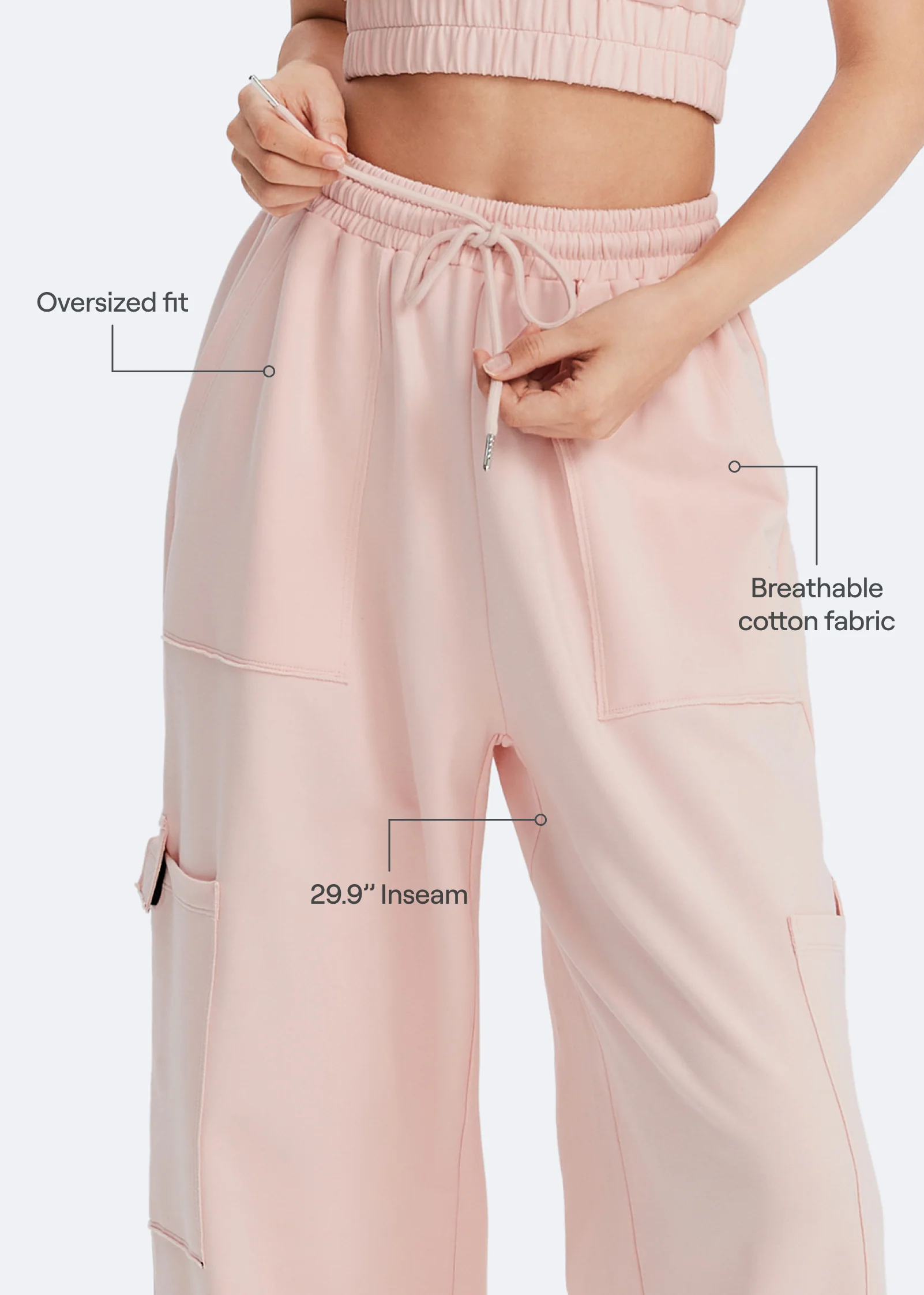 Casual Drawstring Waist Sweatpants - Image 2