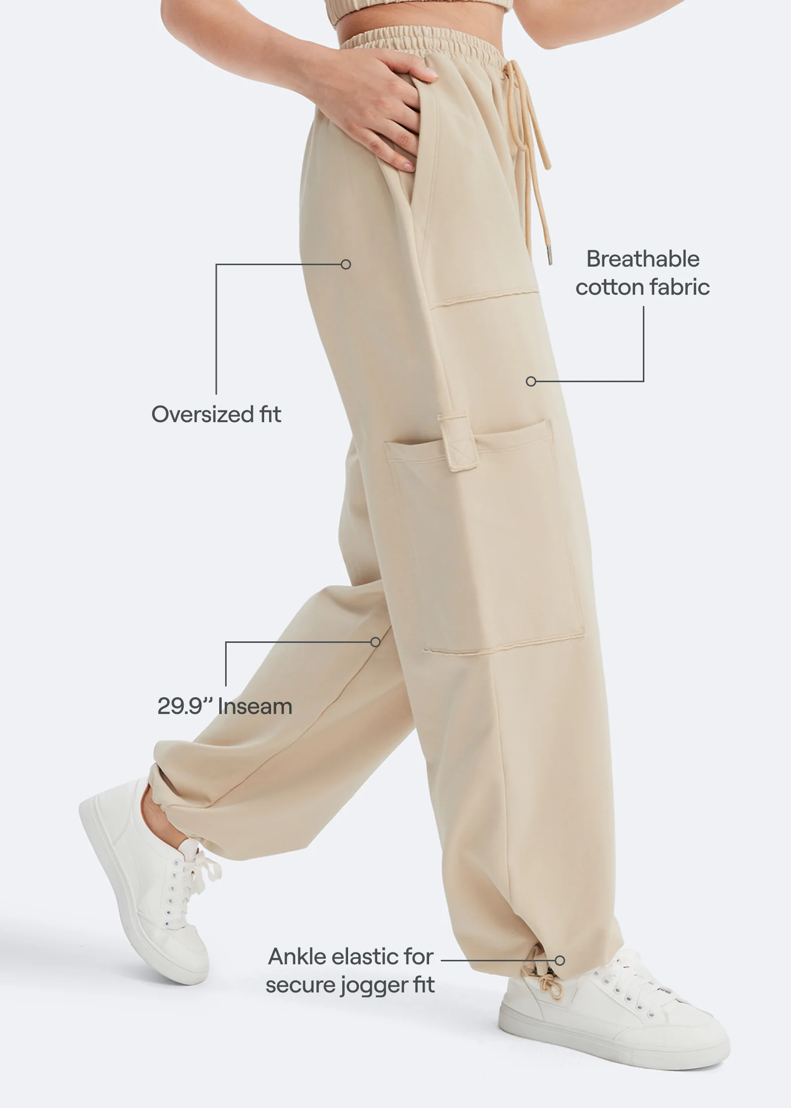 Casual Drawstring Waist Sweatpants - Image 3