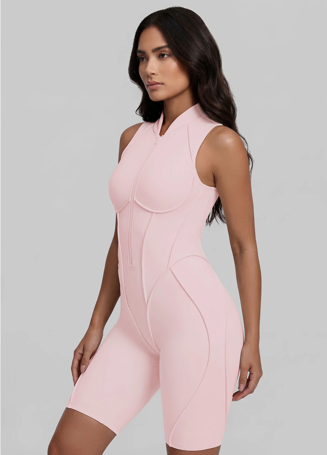 Closed-Back Sleeveless Shorts Catsuit - Image 2