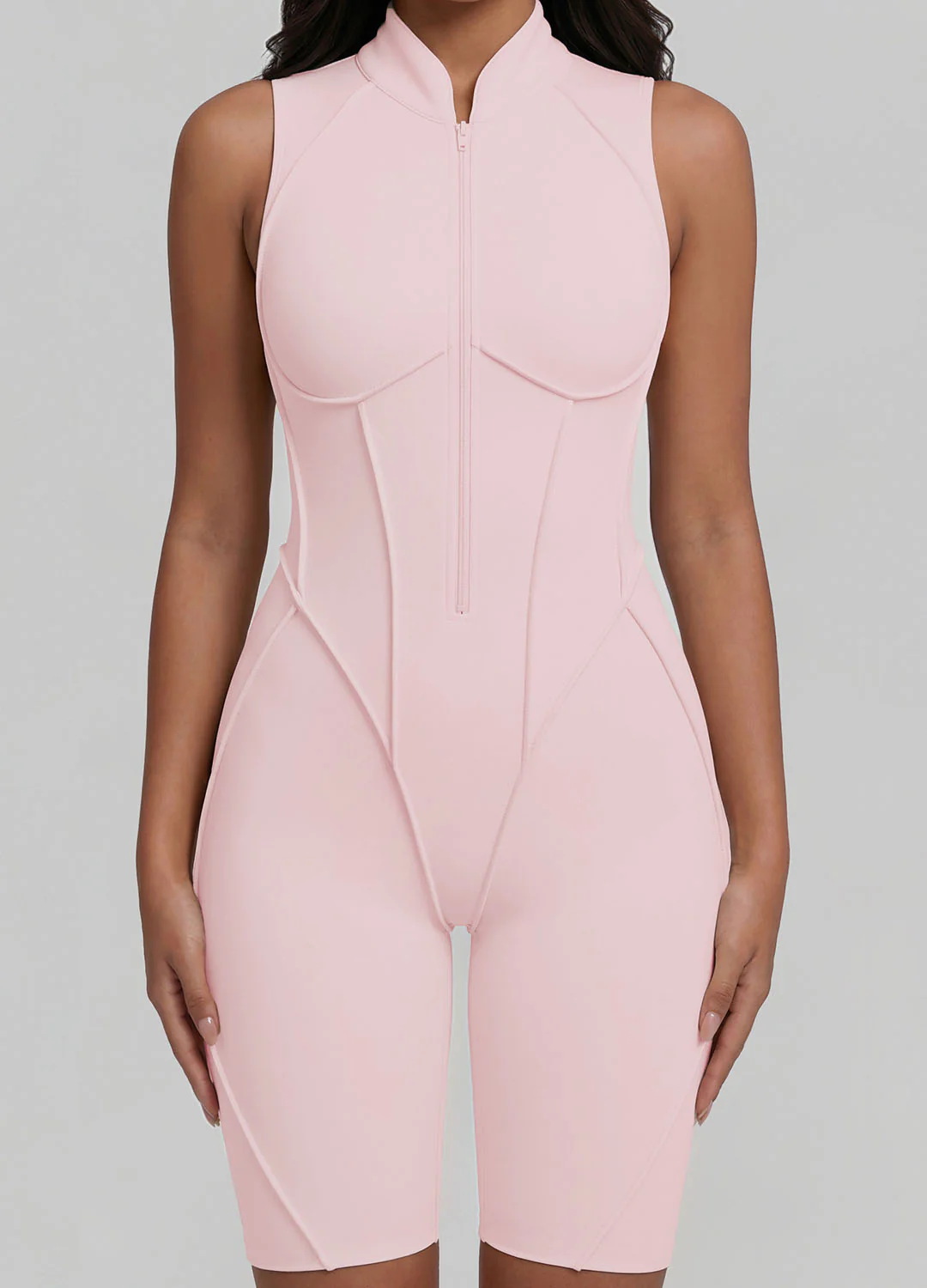 Closed-Back Sleeveless Shorts Catsuit - Image 3