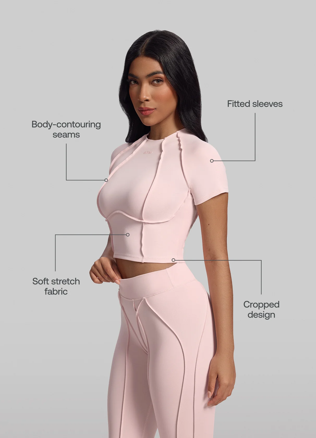 Contour Stitch Crop Top - Image 2