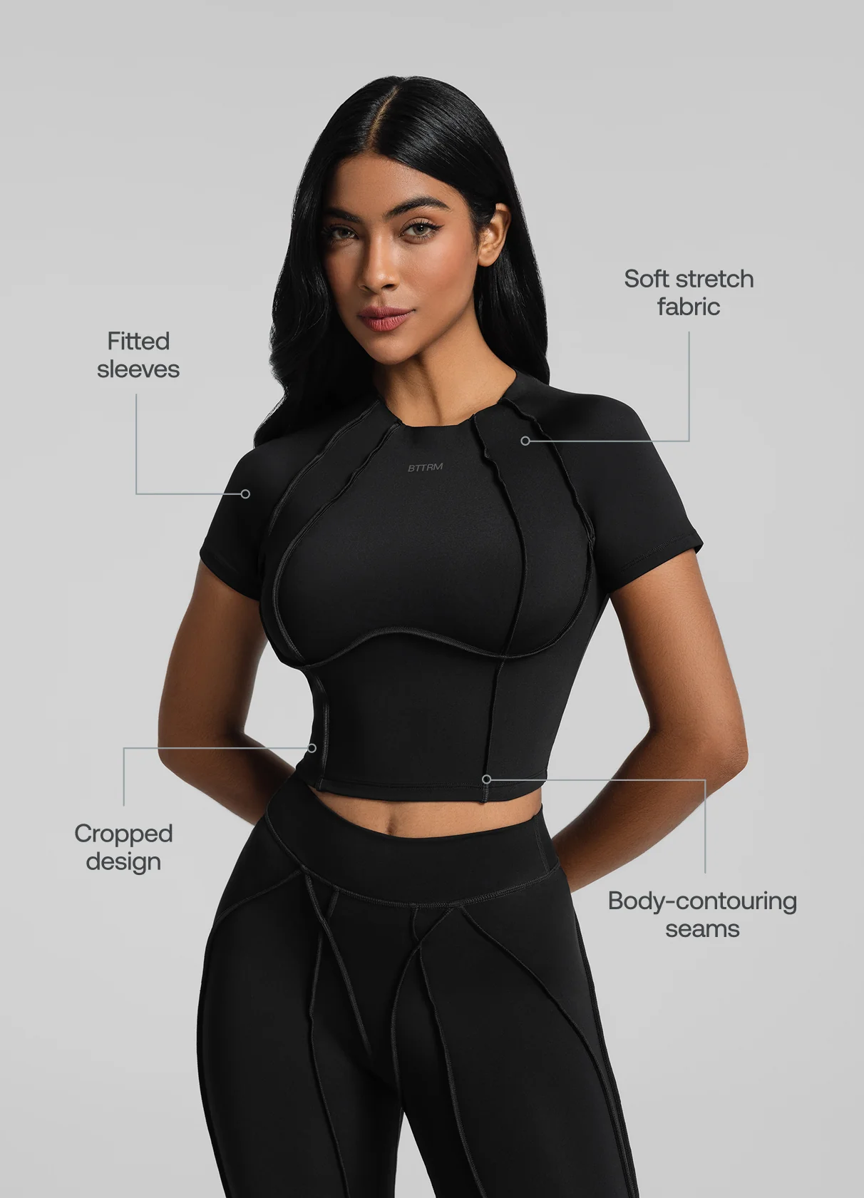 Contour Stitch Crop Top - Image 2