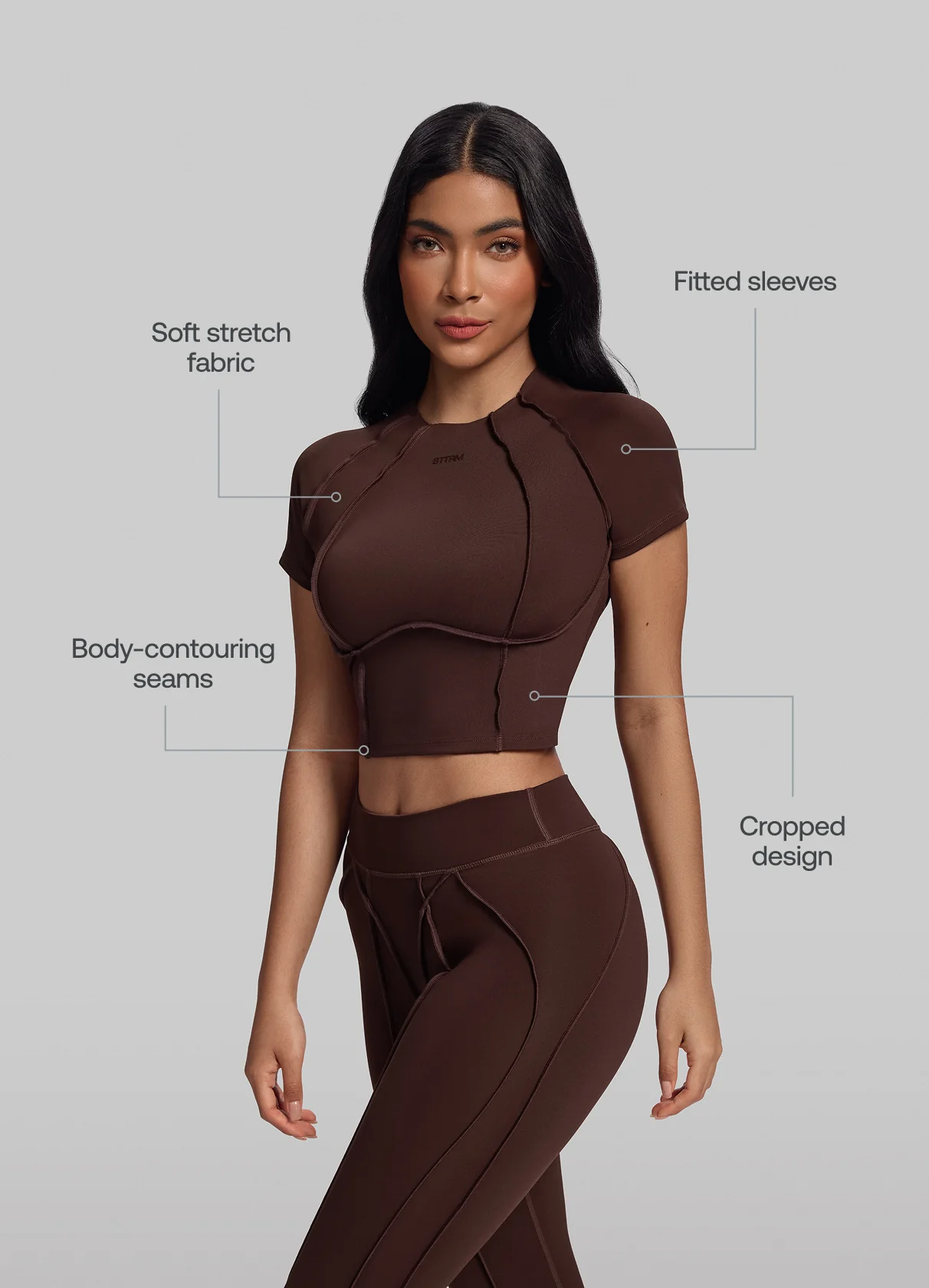Contour Stitch Crop Top - Image 2