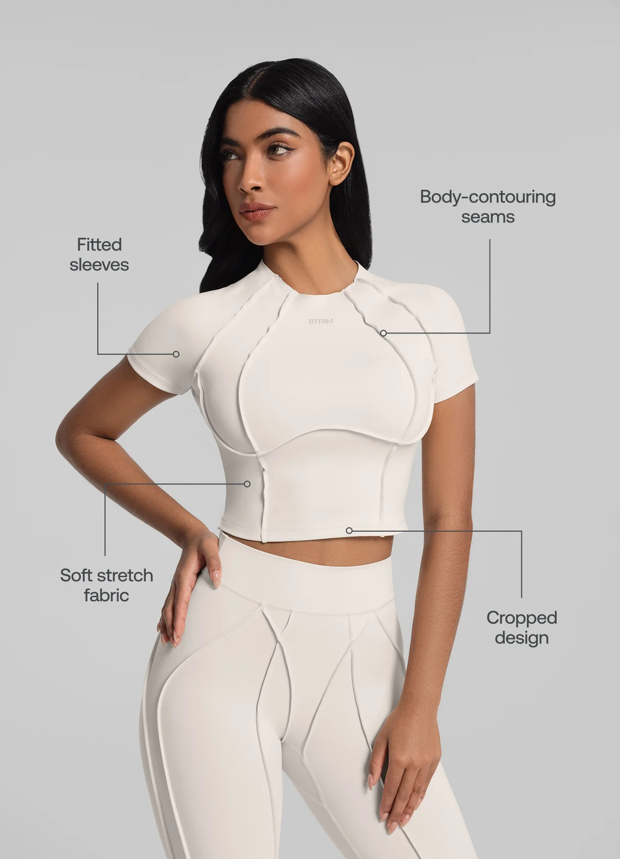 Contour Stitch Crop Top - Image 2