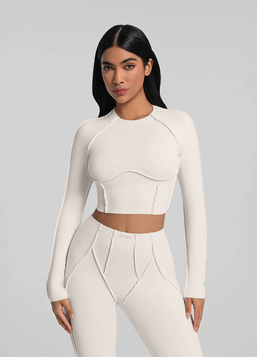 Contour Stitch Long Sleeve Crop - Image 2