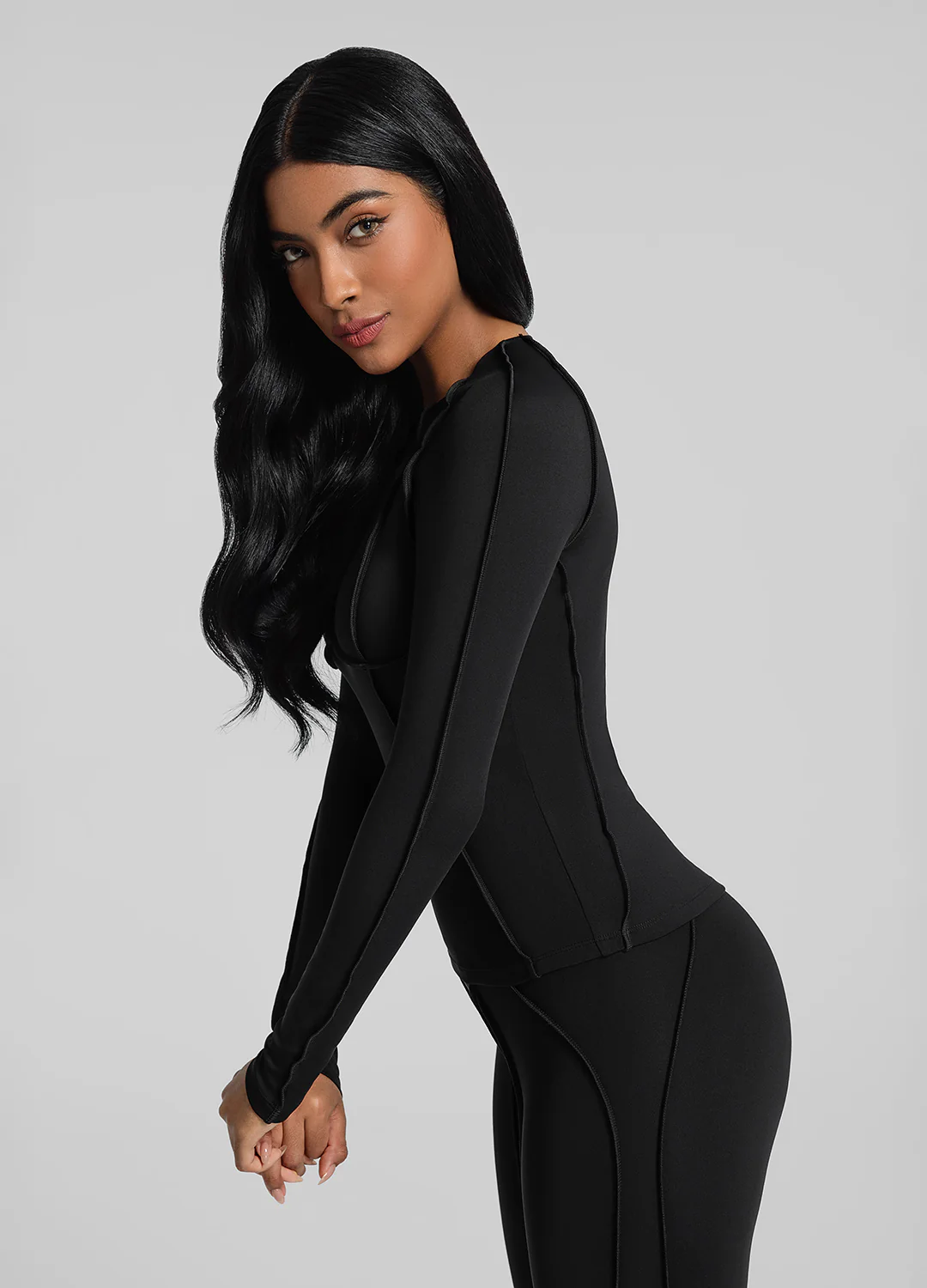 Contour Stitch Long Sleeve Top - Image 2