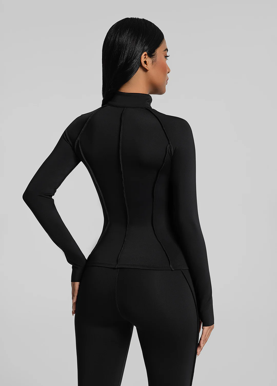 Contour Zip-Up Long Sleeve Top - Image 3