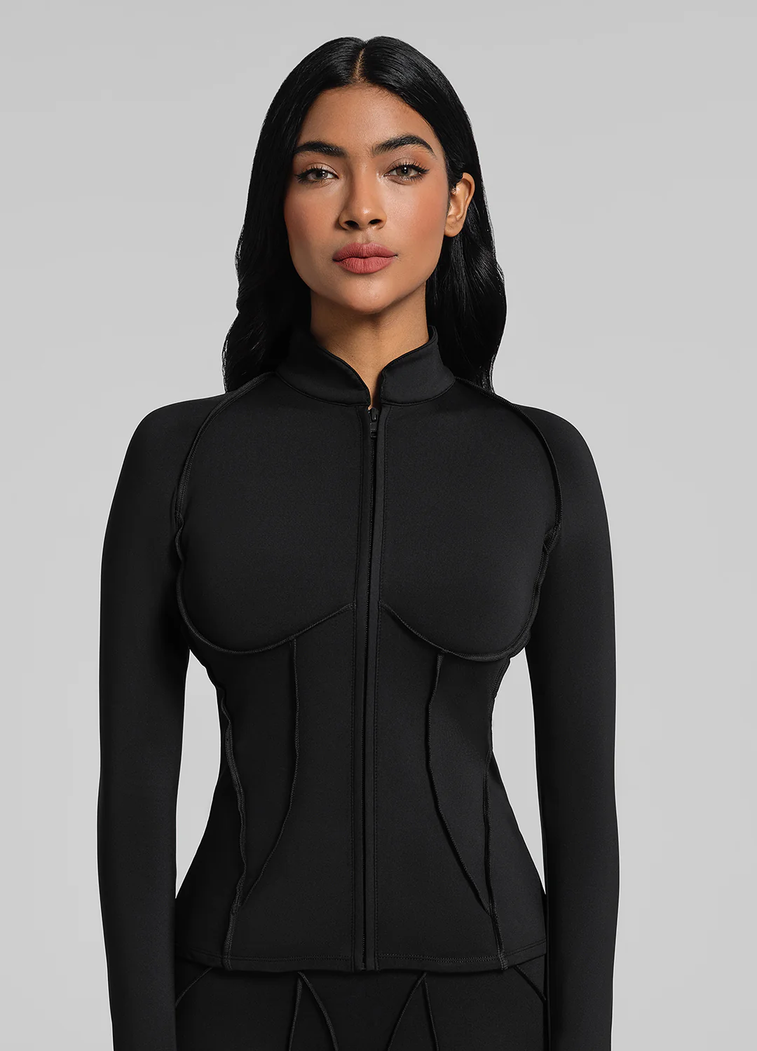 Contour Zip-Up Long Sleeve Top - Image 4