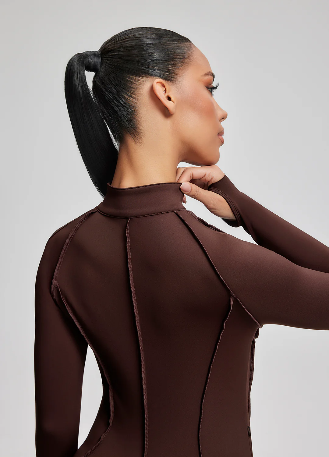 Contour Zip-Up Long Sleeve Top - Image 4