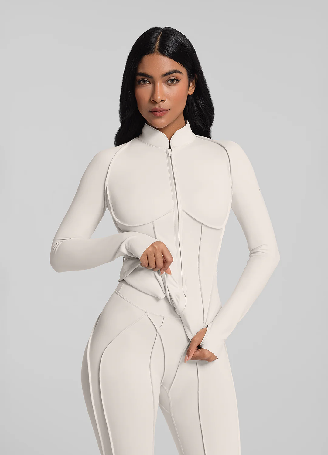 Contour Zip-Up Long Sleeve Top - Image 4