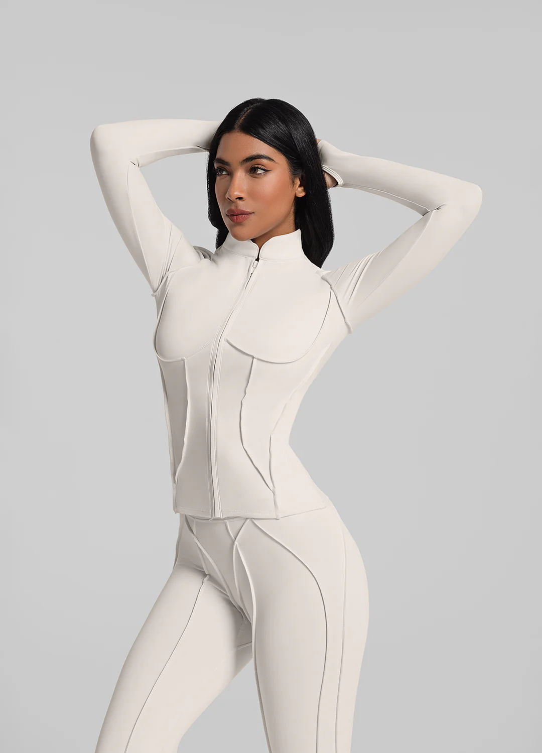 Contour Zip-Up Long Sleeve Top - Image 6