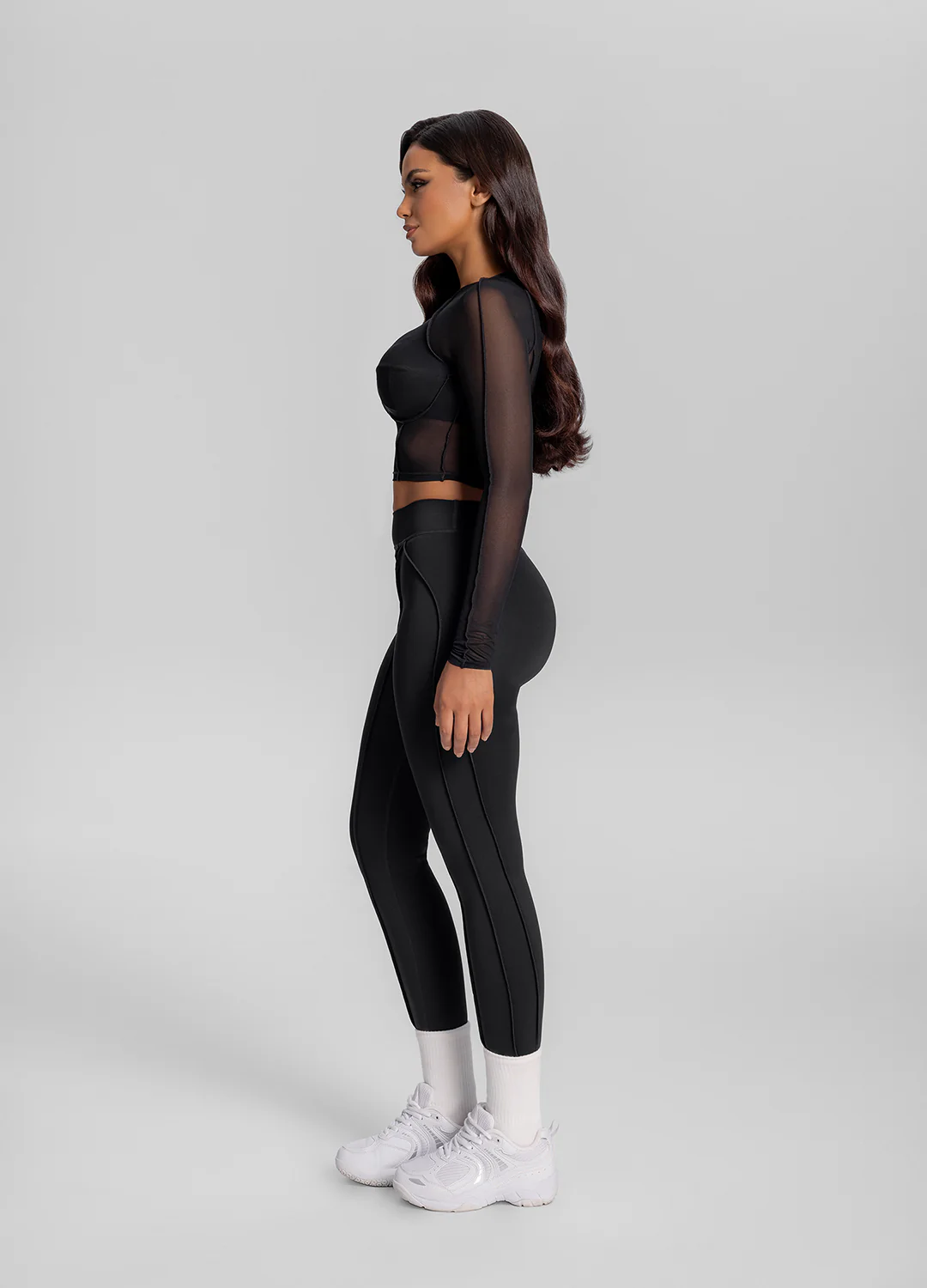 Contoured Sheer Long Sleeve Crop - Image 2