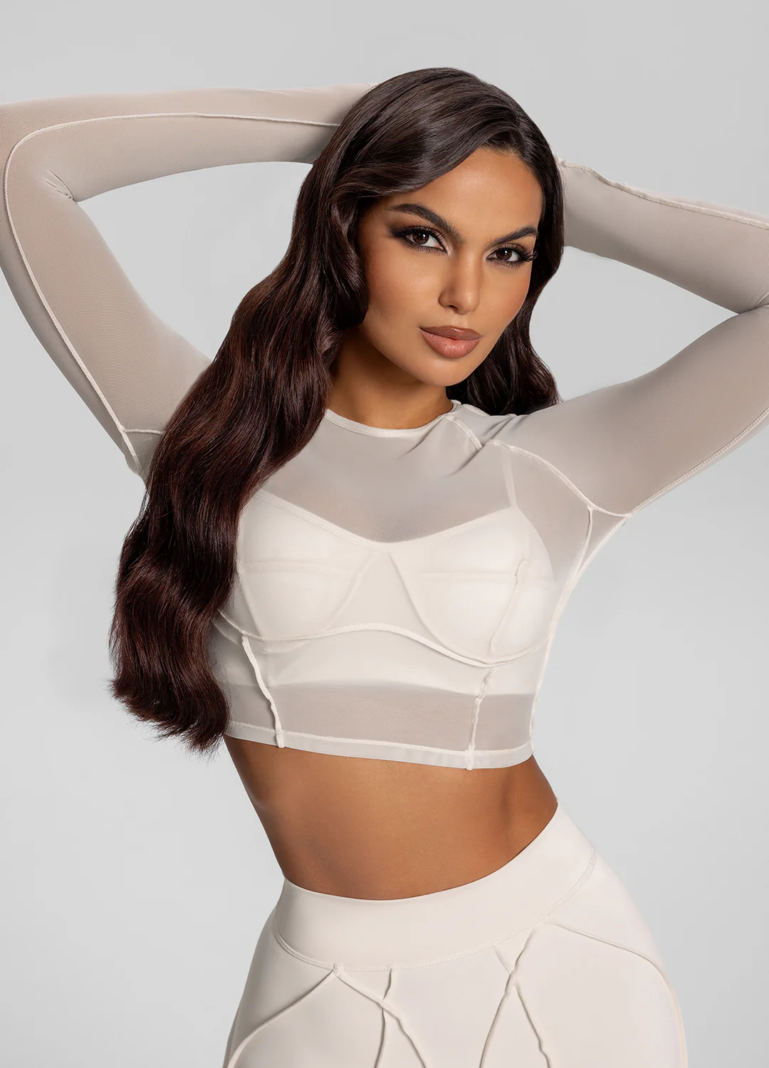 Contoured Sheer Long Sleeve Crop - Image 5