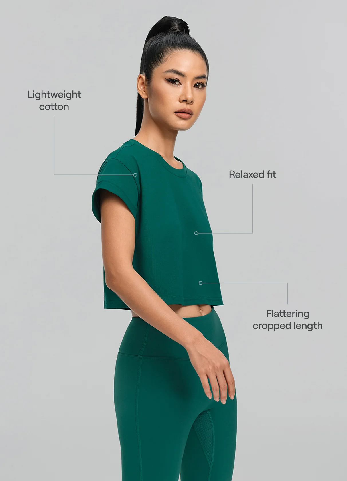 Cropped Cotton T-Shirt - Image 2