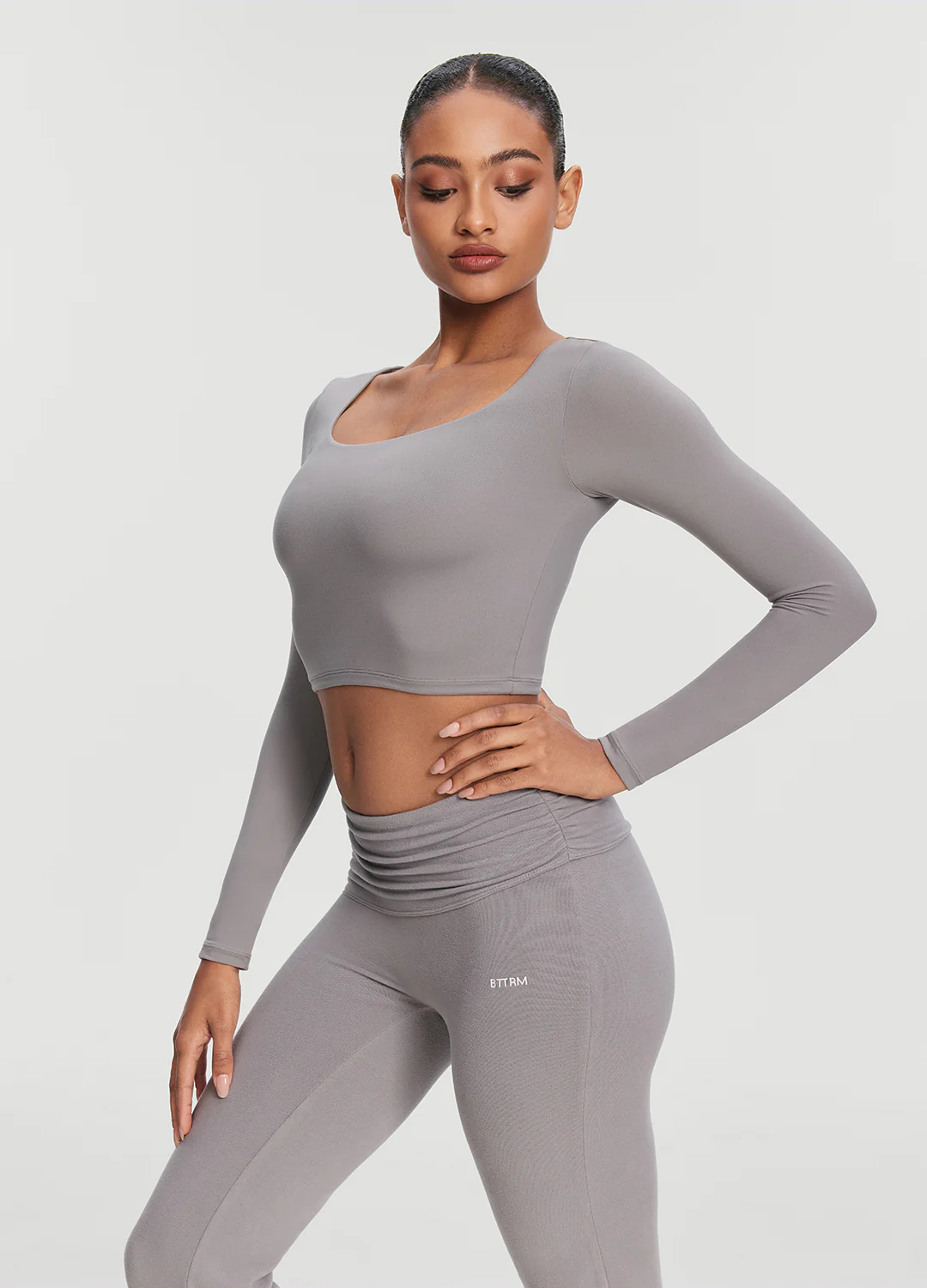 Cropped Round Neck Top - Image 3