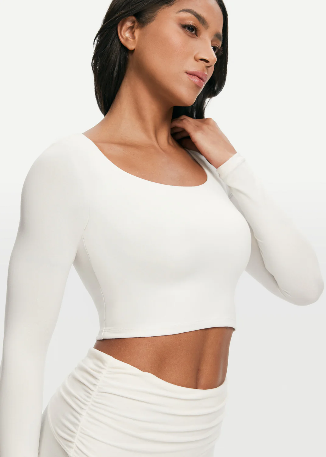 Cropped Round Neck Top - Image 4