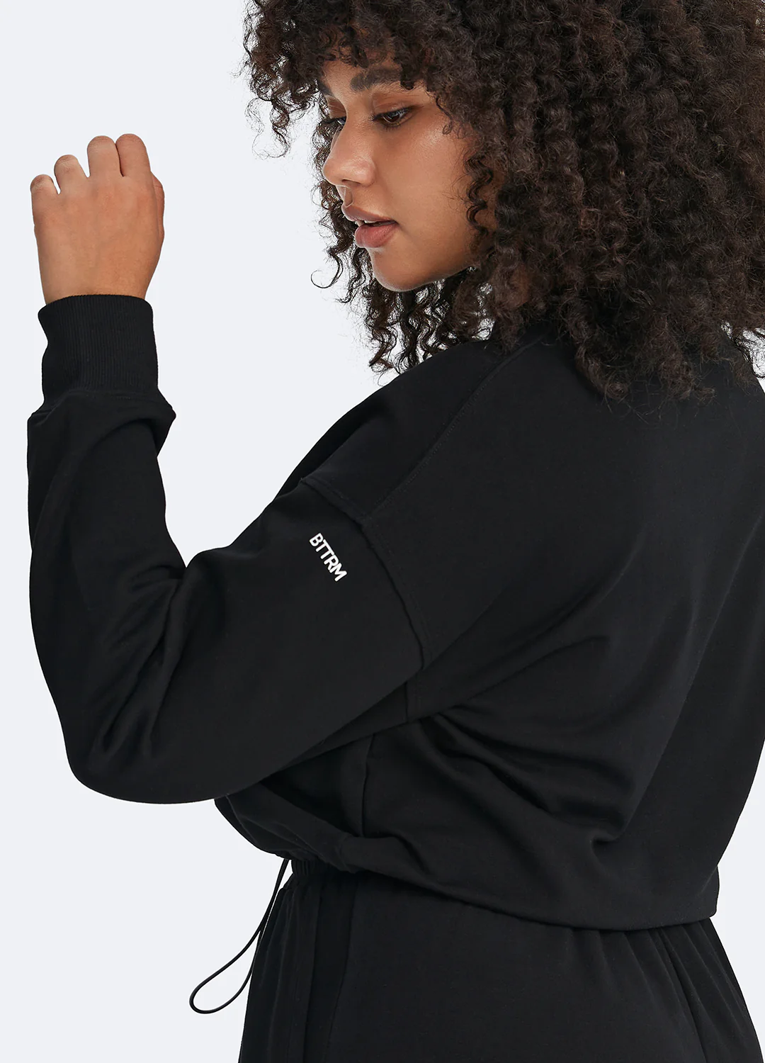 Cropped Sweatshirt with Drawstring - Image 10