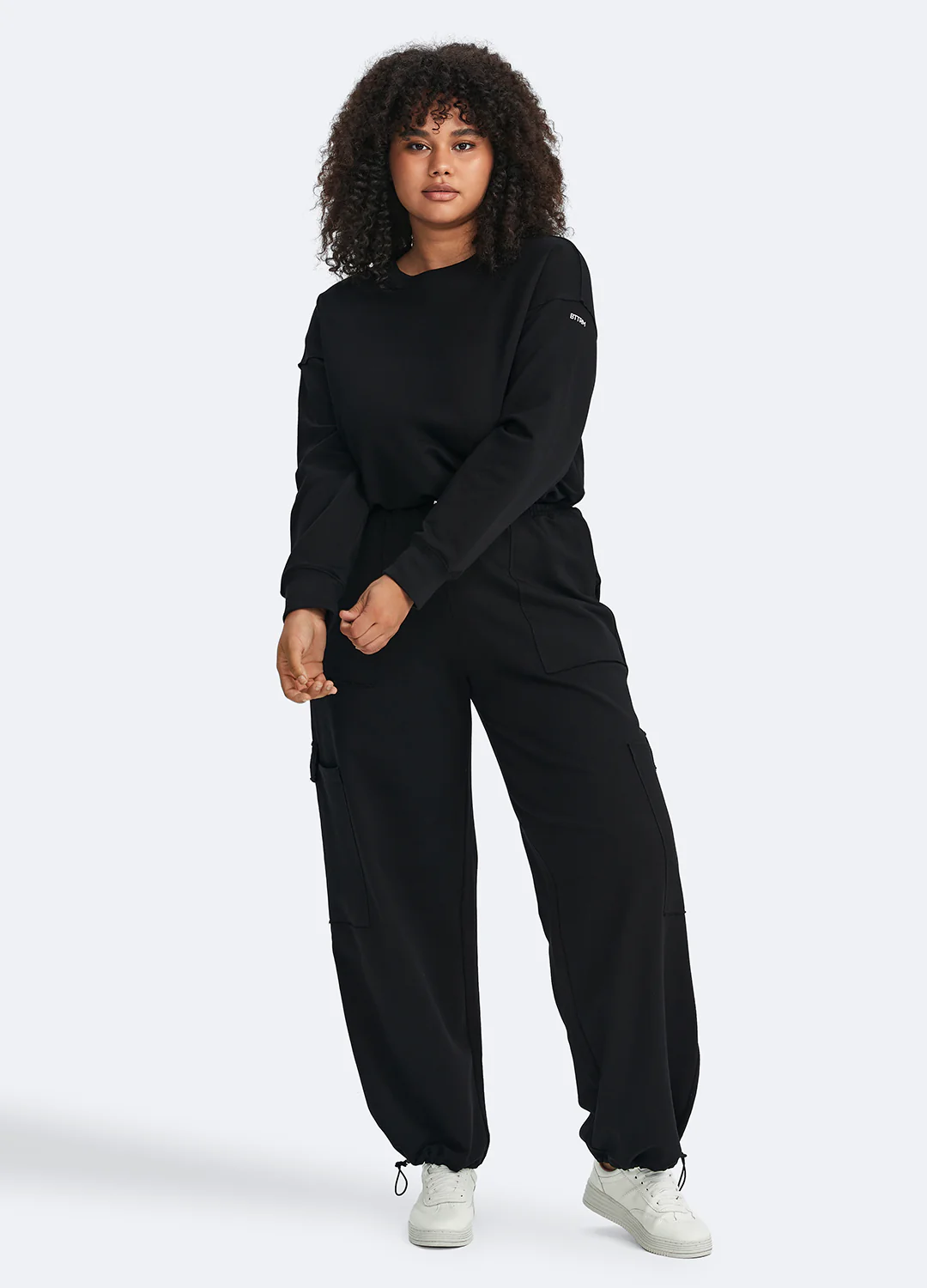 Cropped Sweatshirt with Drawstring - Image 11