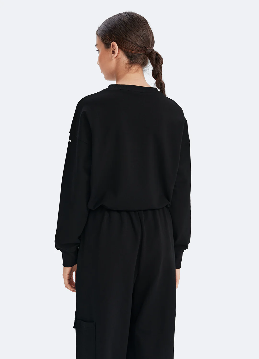 Cropped Sweatshirt with Drawstring - Image 4