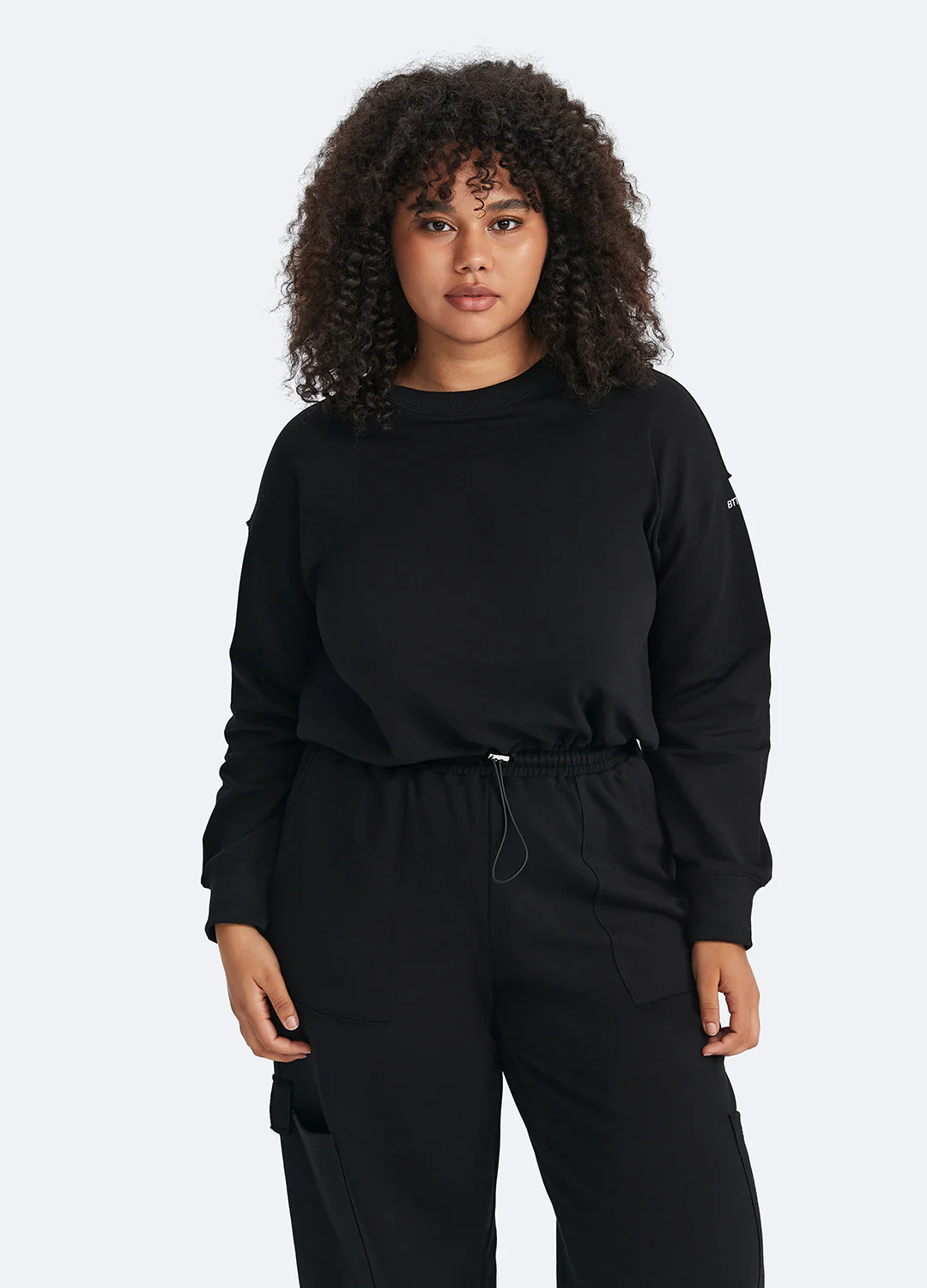 Cropped Sweatshirt with Drawstring - Image 7