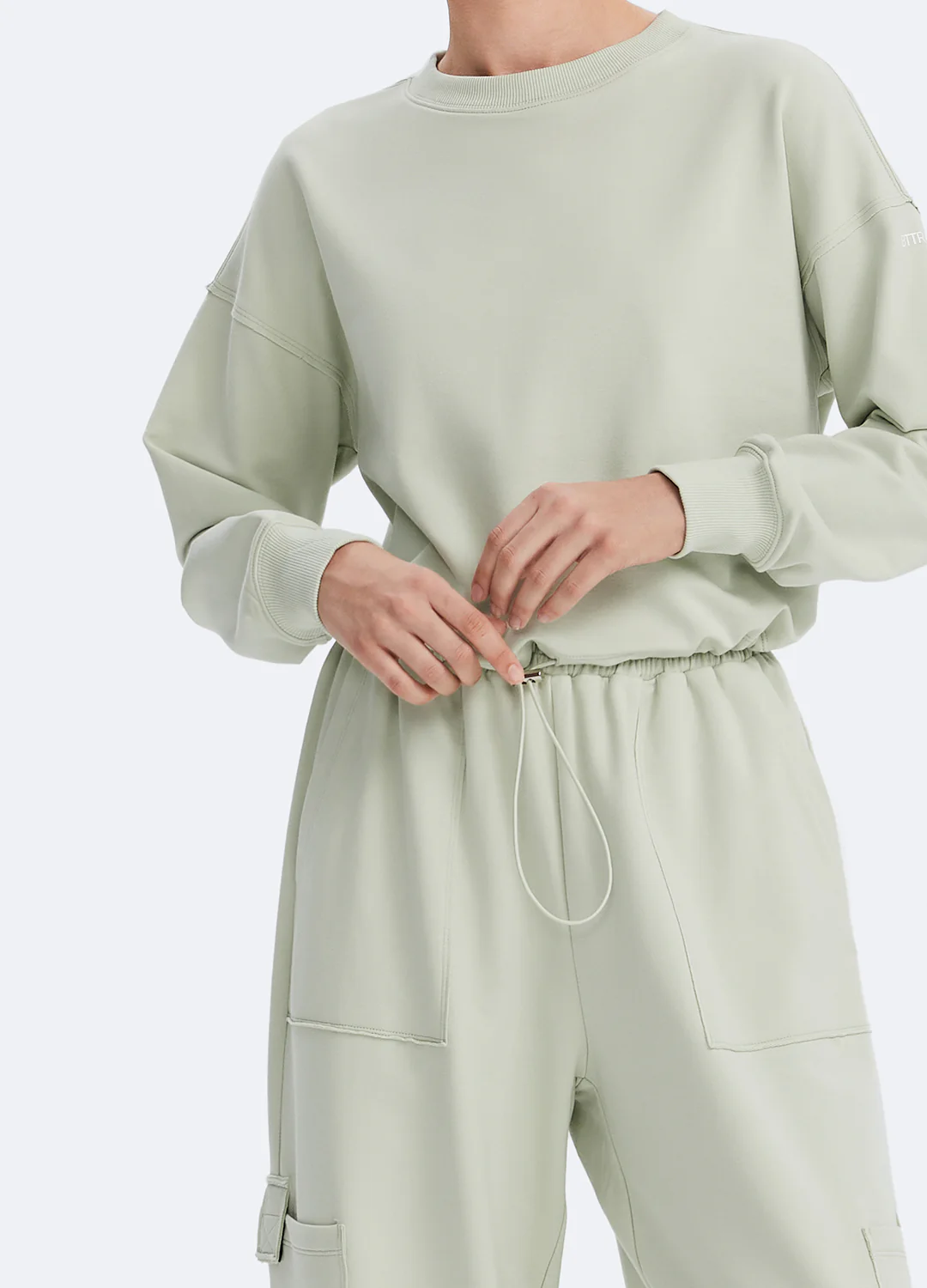 Cropped Sweatshirt with Drawstring - Image 5