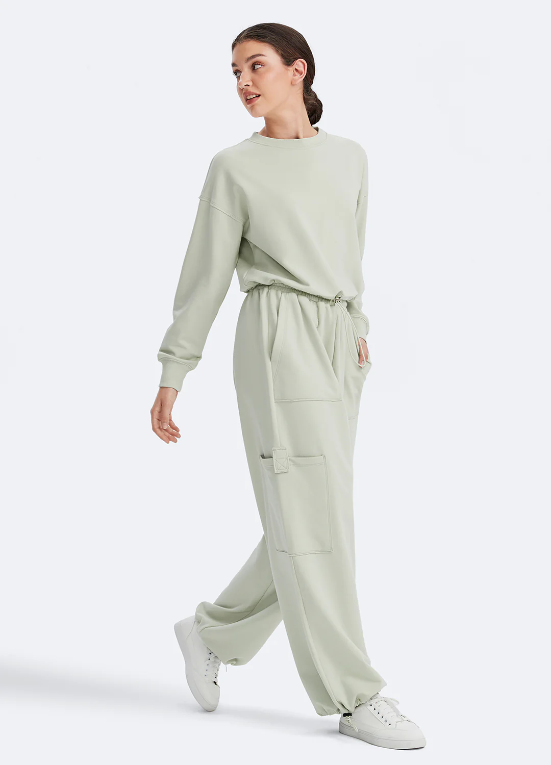 Cropped Sweatshirt with Drawstring - Image 6