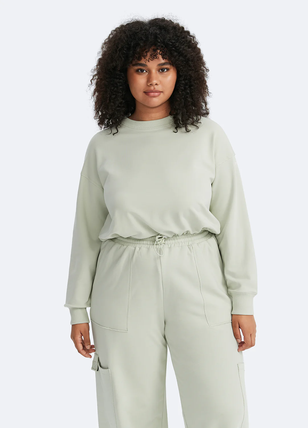 Cropped Sweatshirt with Drawstring - Image 7