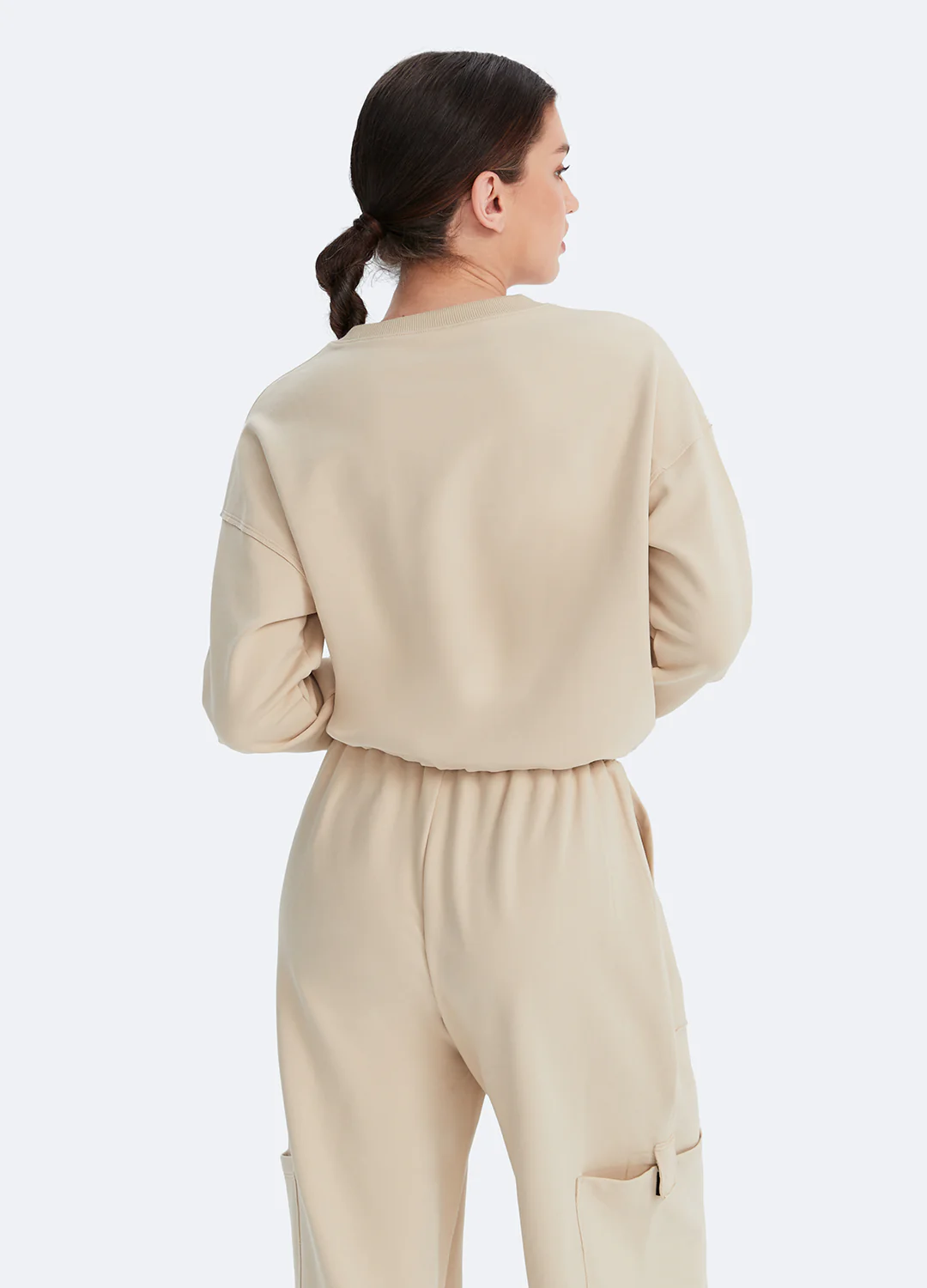 Cropped Sweatshirt with Drawstring - Image 5