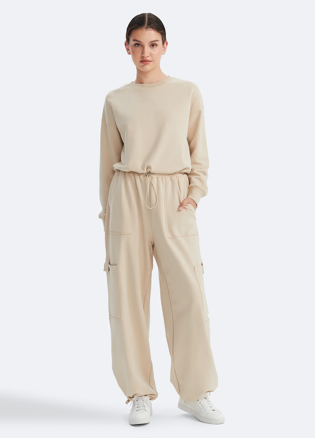 Cropped Sweatshirt with Drawstring - Image 6