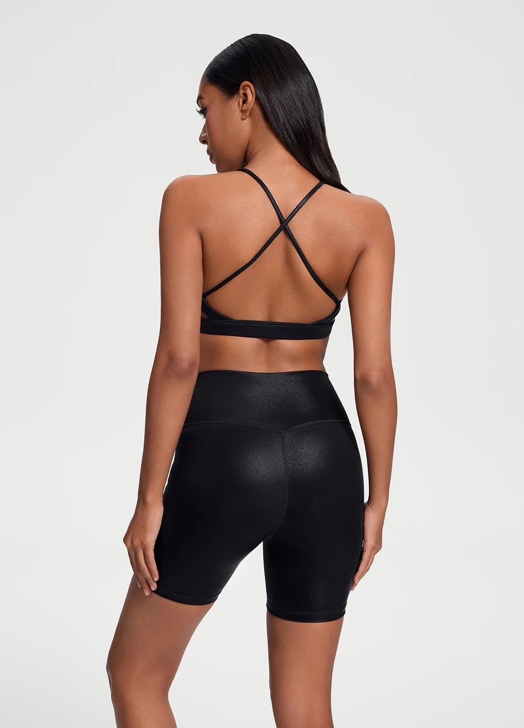 Faux Leather Bike Shorts - Image 4