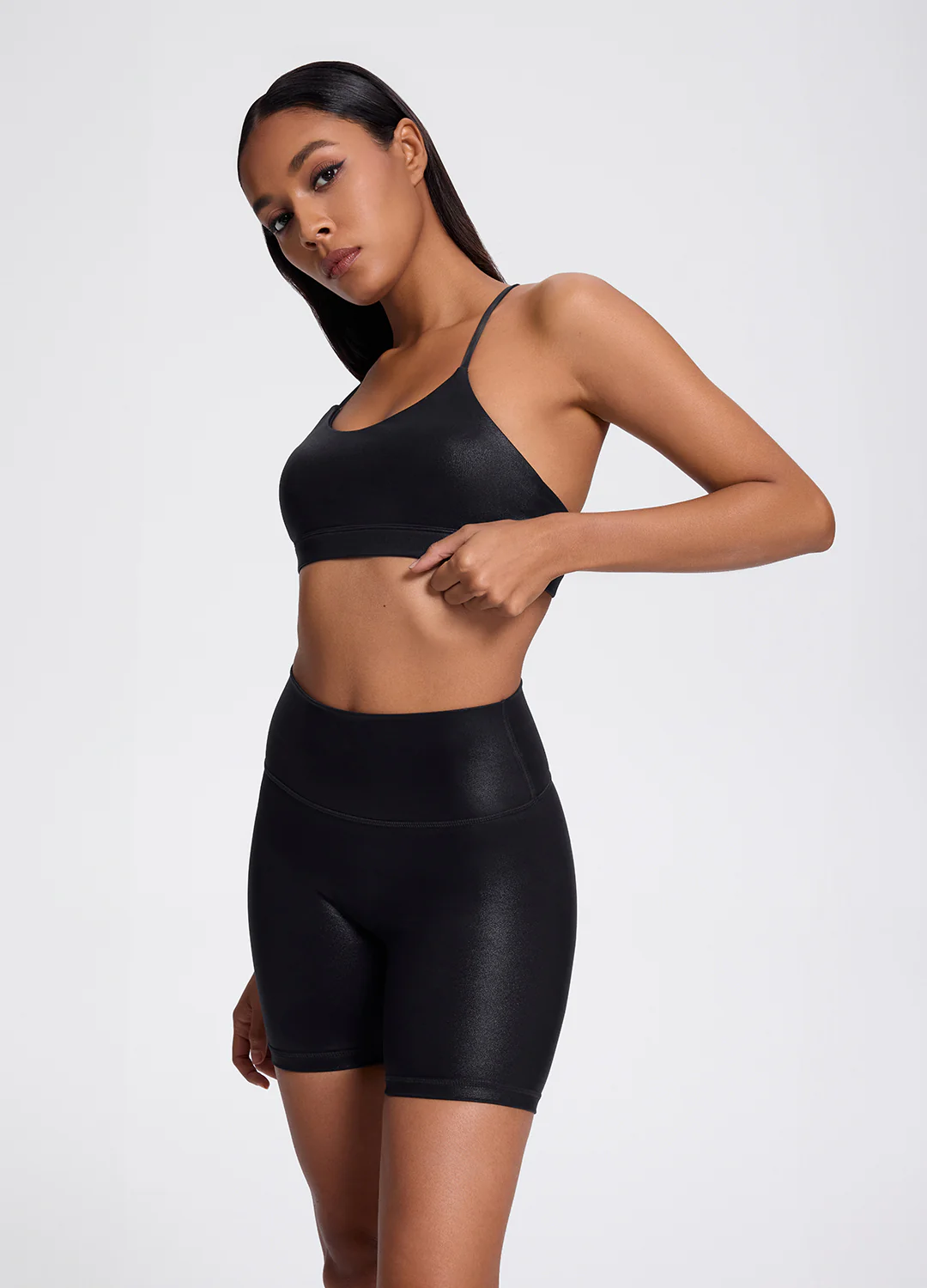 Faux Leather Bike Shorts - Image 6
