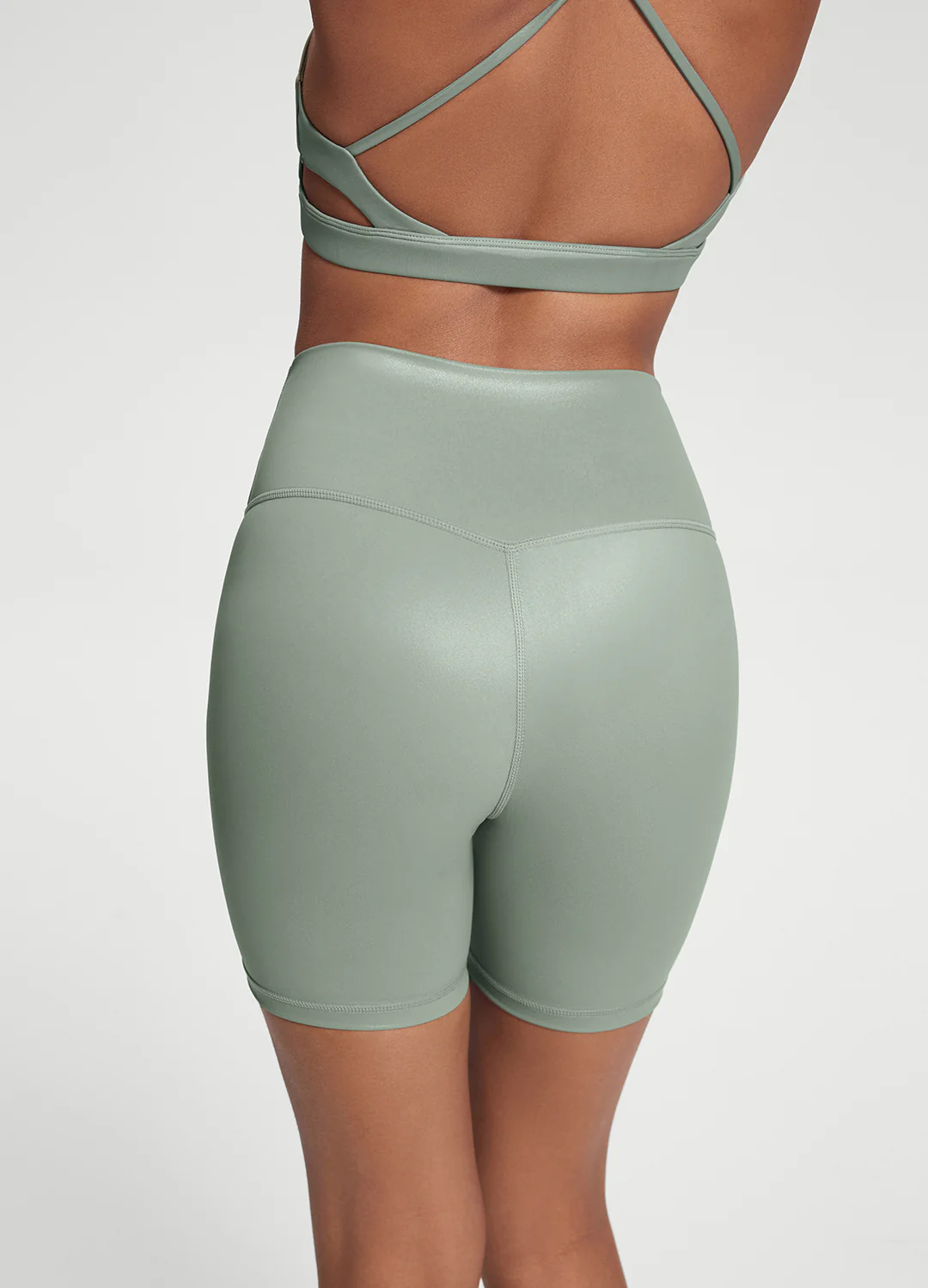 Faux Leather Bike Shorts - Image 4