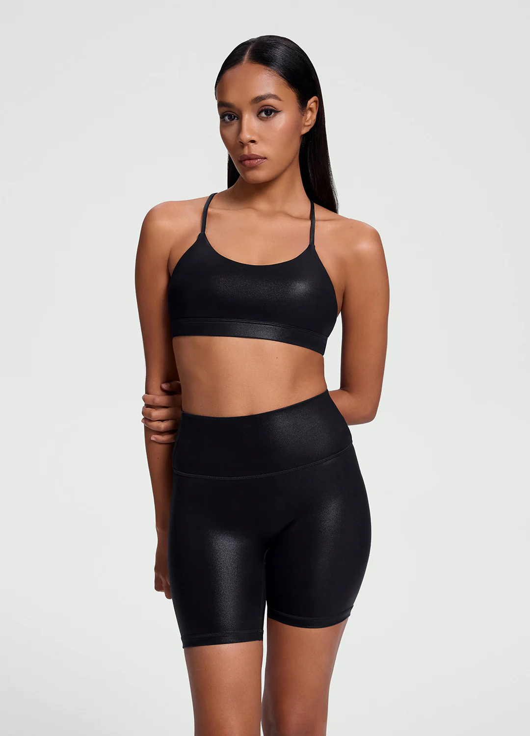 Faux Leather Crossback Top - Image 2