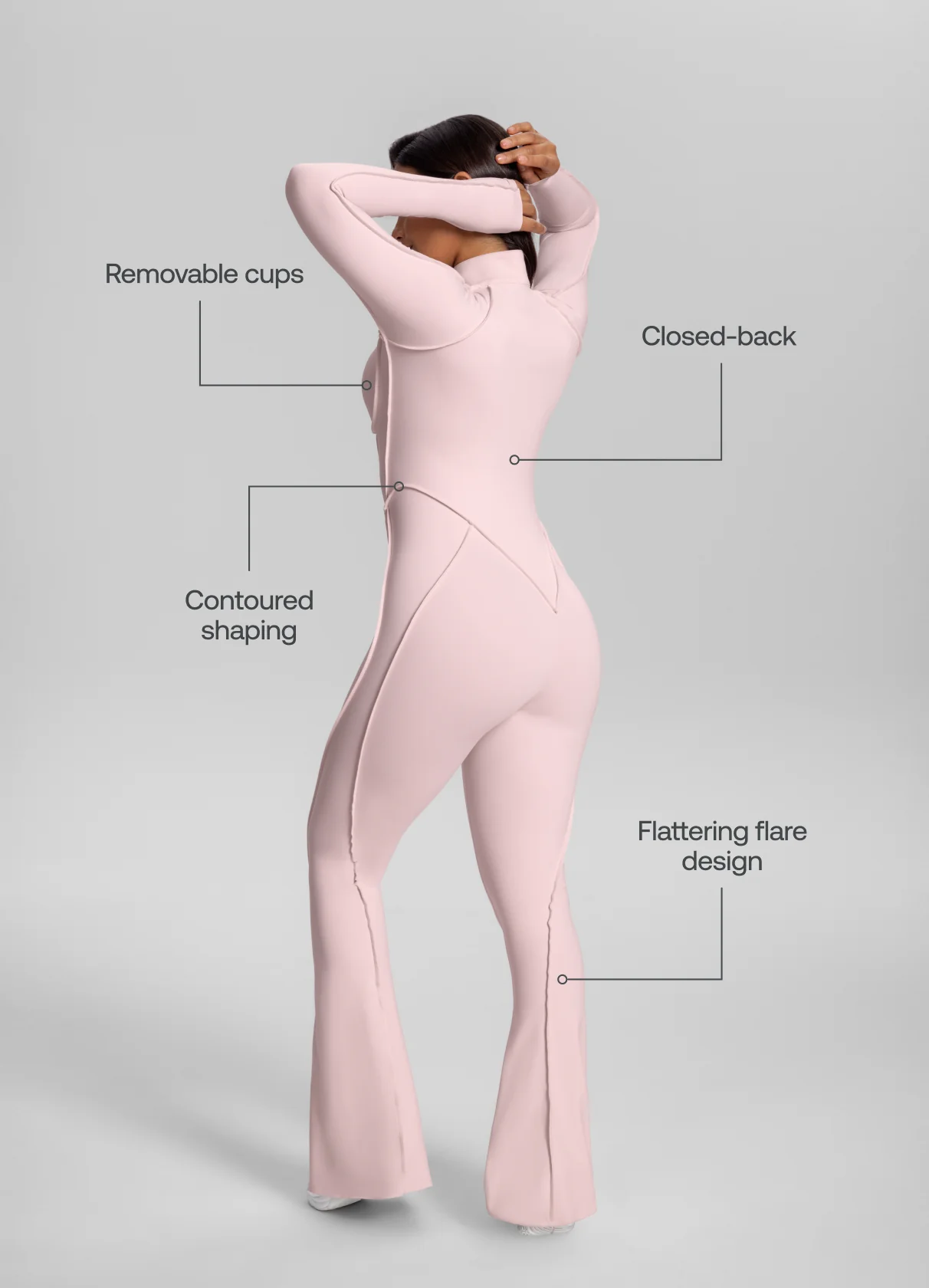 Flared Closed-Back Catsuit - Image 2