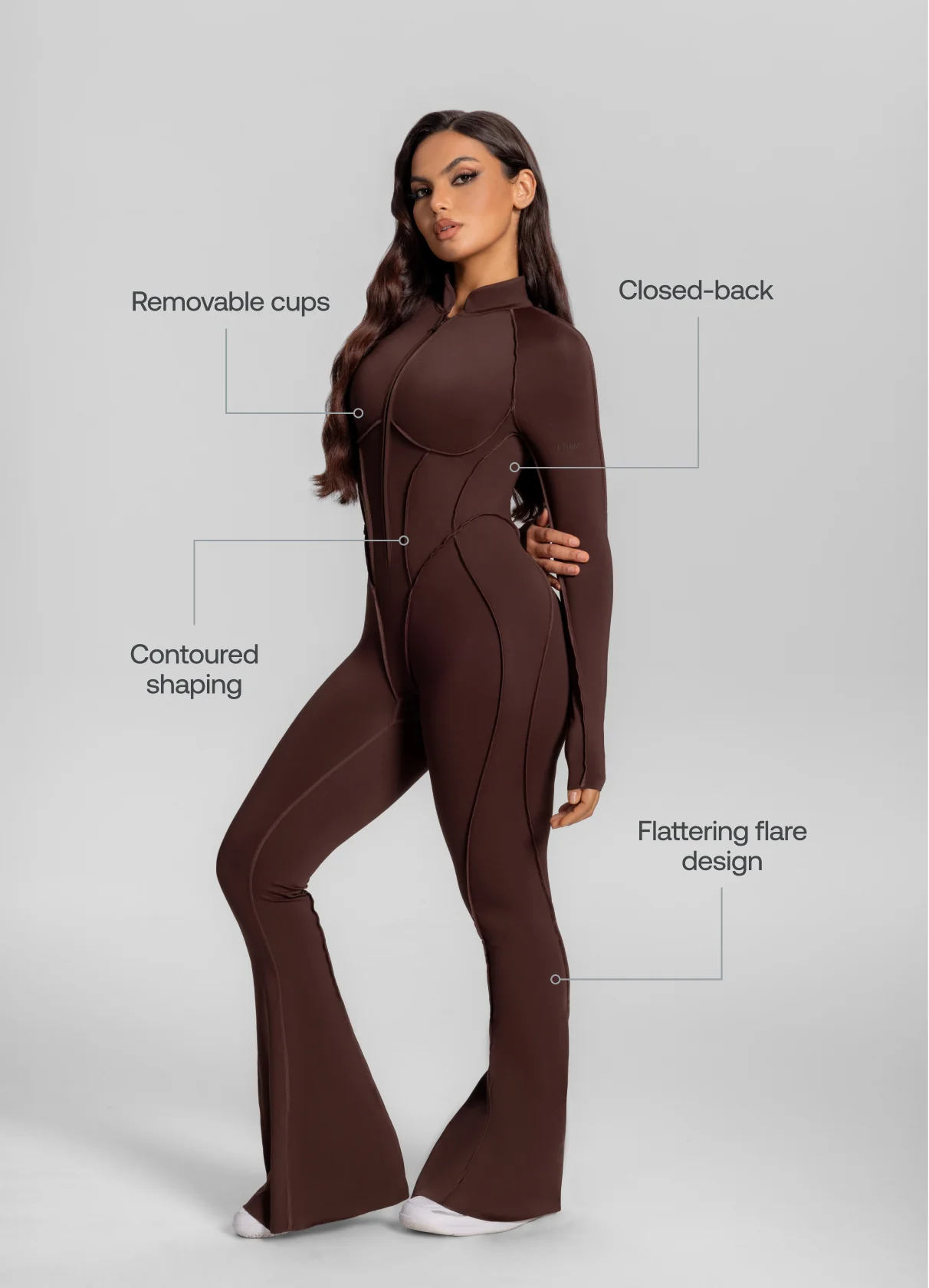 Flared Closed-Back Catsuit - Image 2