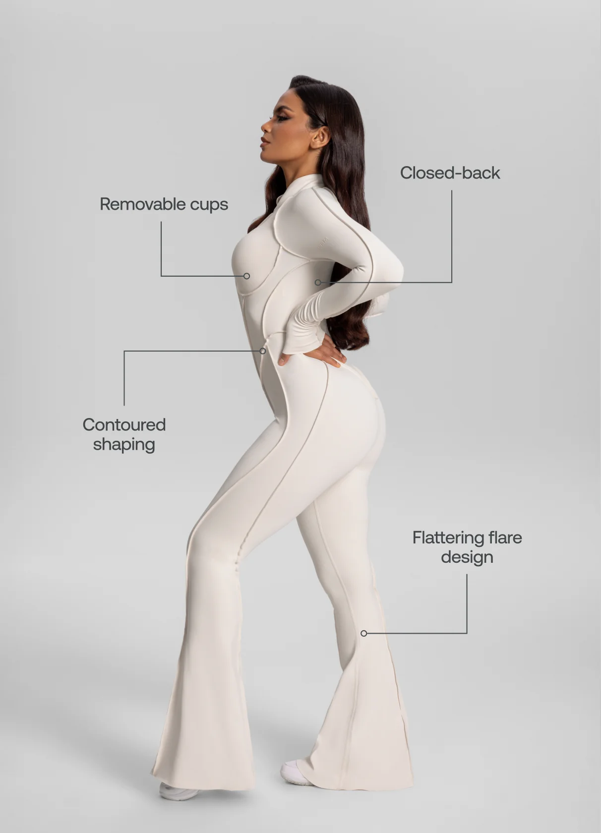 Flared Closed-Back Catsuit - Image 2