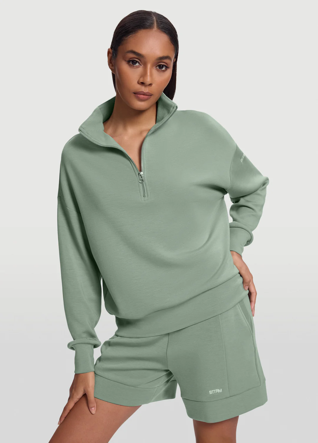 Half-Zip Long Sleeve Sweatshirt - Image 4