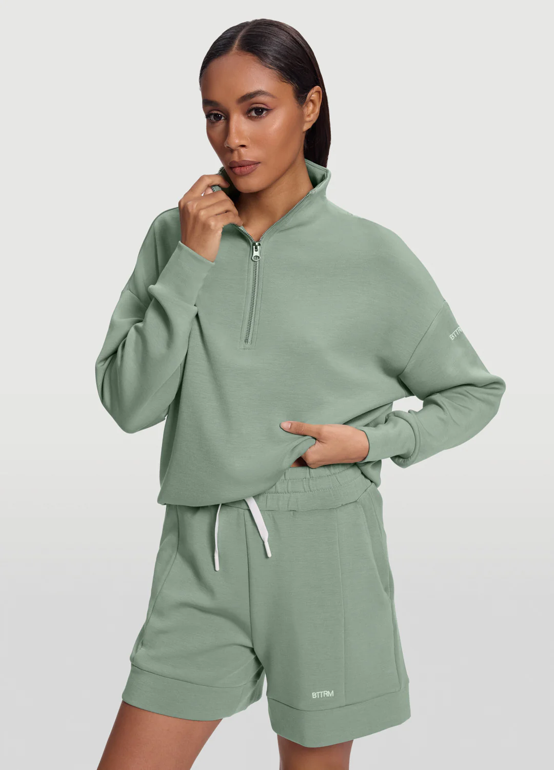 Half-Zip Long Sleeve Sweatshirt - Image 5