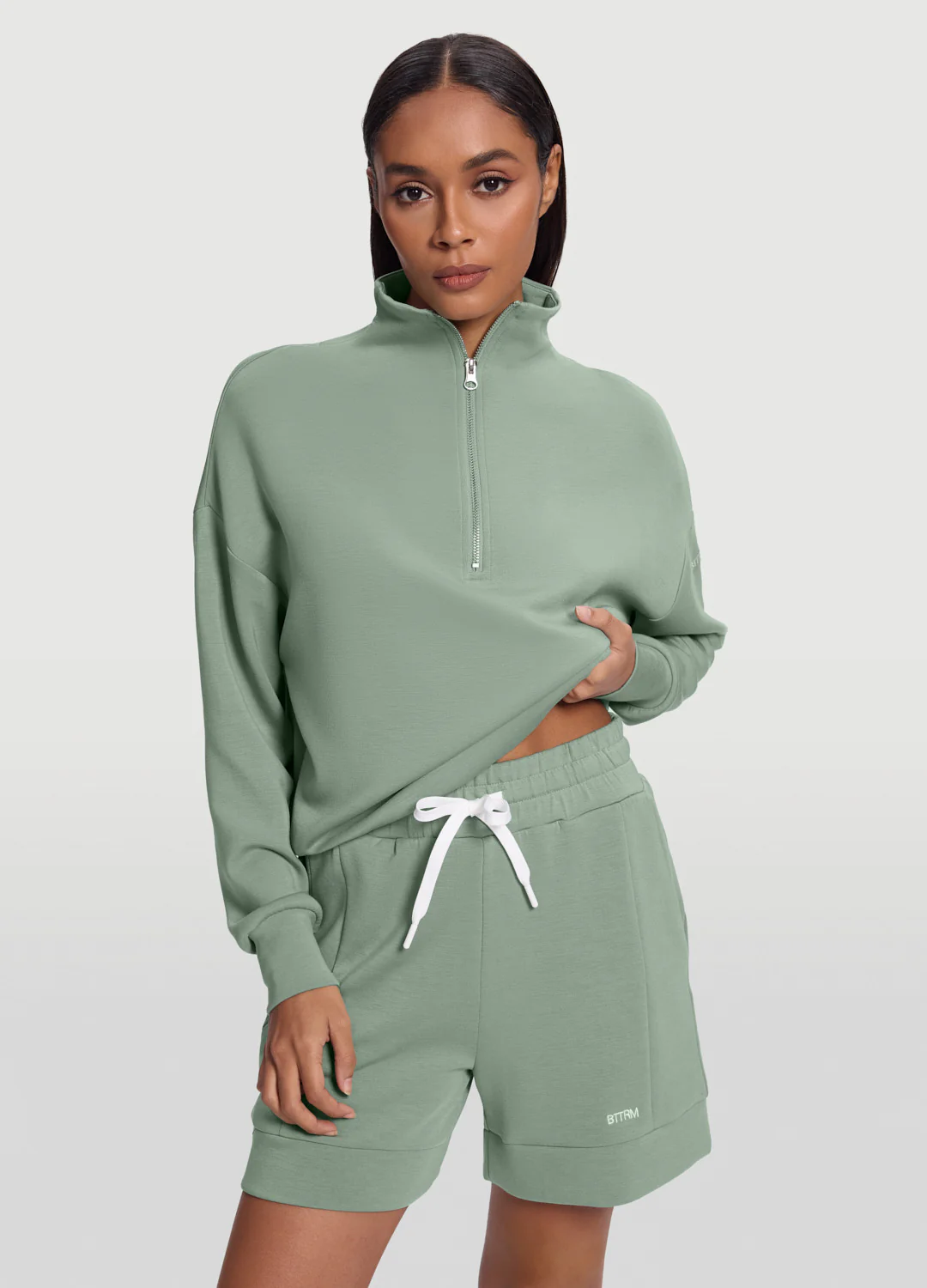 Half-Zip Long Sleeve Sweatshirt - Image 6