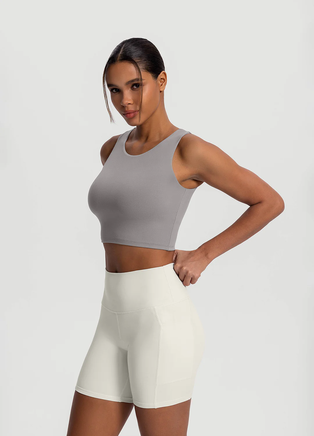High Neck Cropped Tank Top - Image 2