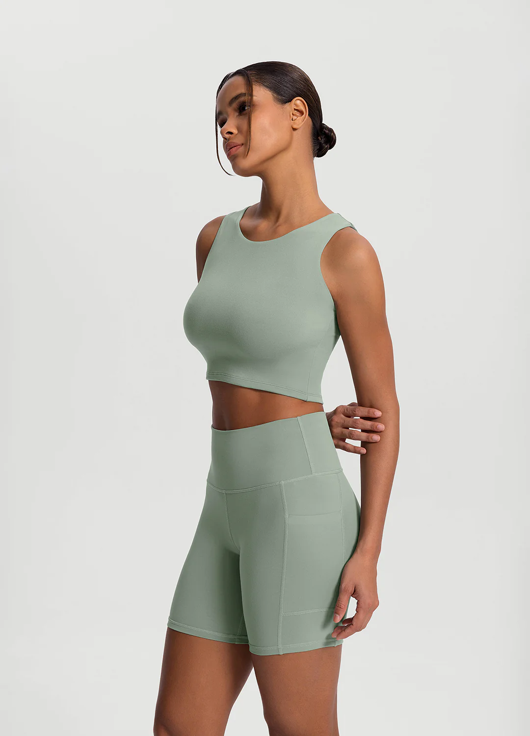High Neck Cropped Tank Top - Image 2