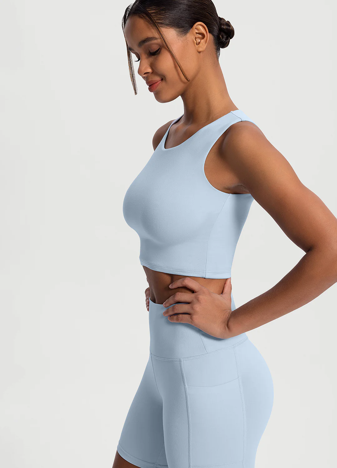 High Neck Cropped Tank Top - Image 2