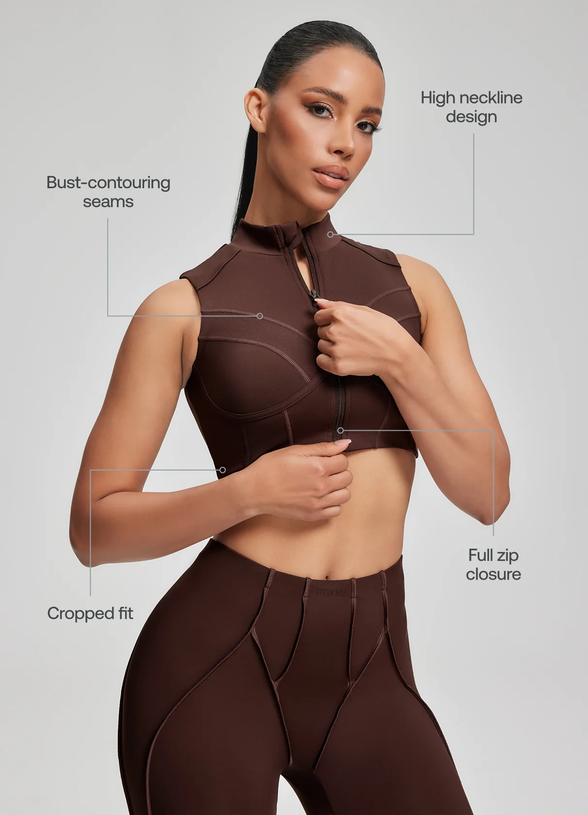 High-Neck Zip-Up Top - Image 2