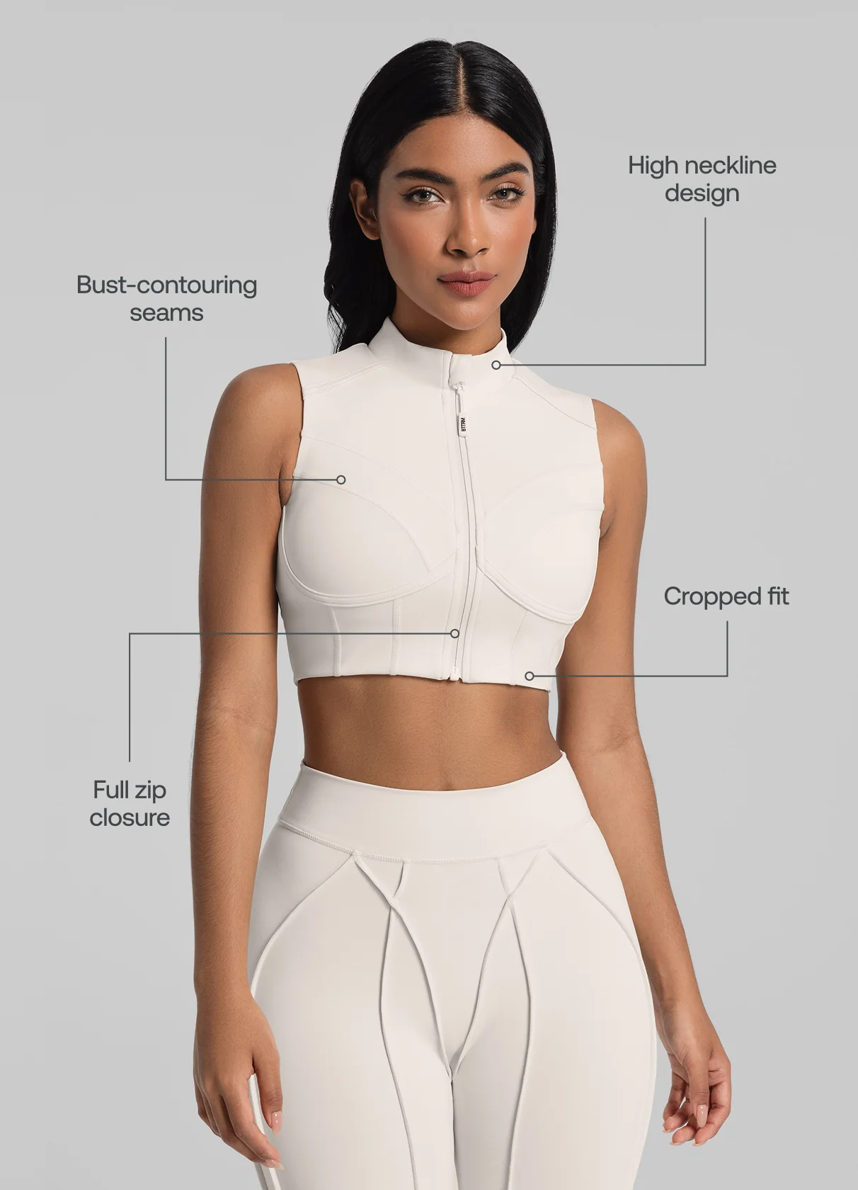 High-Neck Zip-Up Top - Image 2