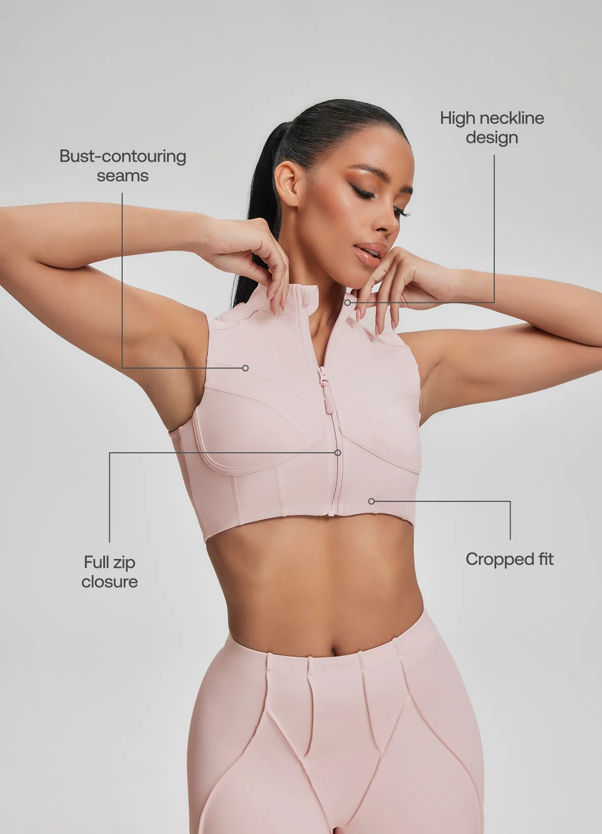 High-Neck Zip-Up Top - Image 2