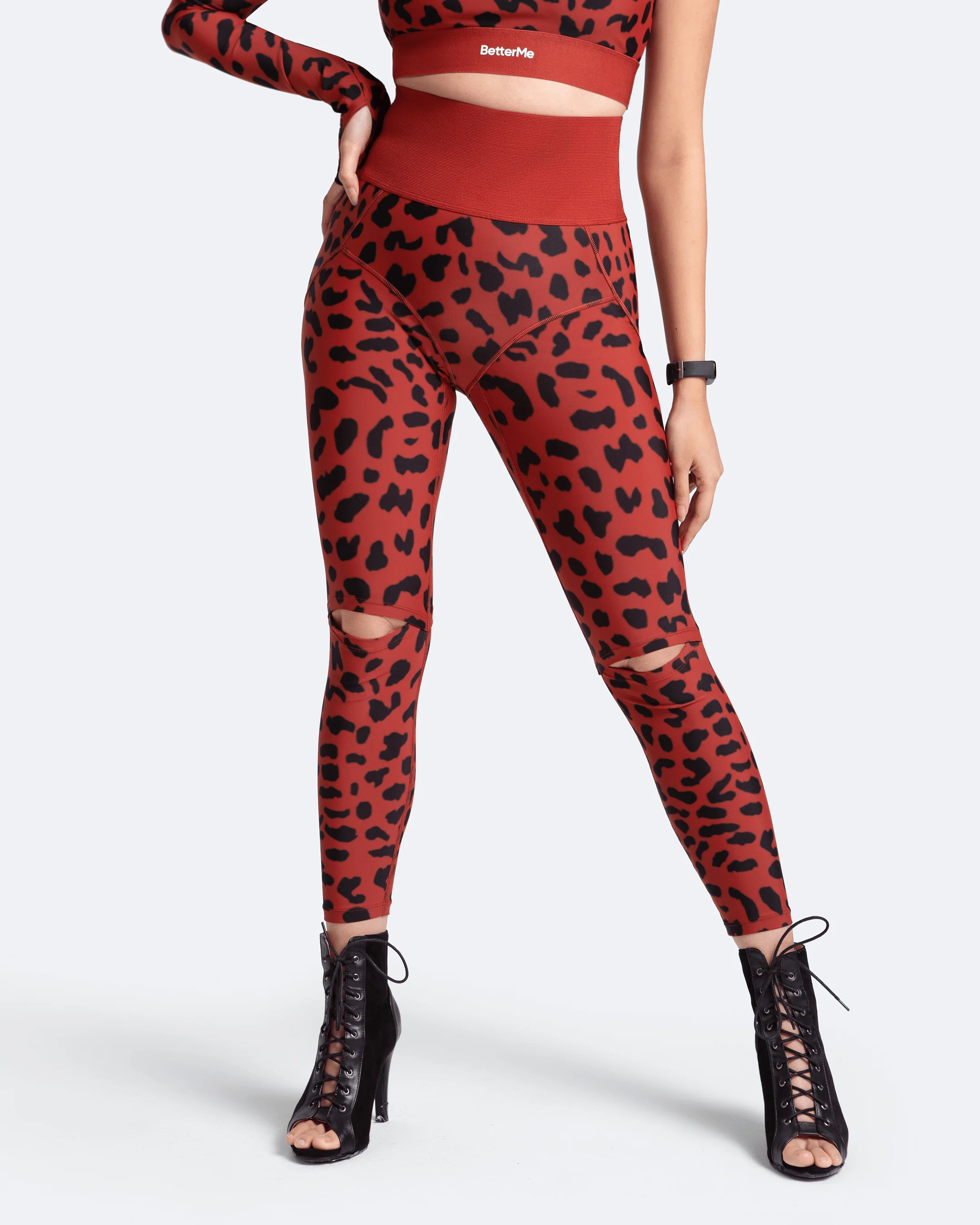 High-Rise Knee-Slit Leggings - Image 2